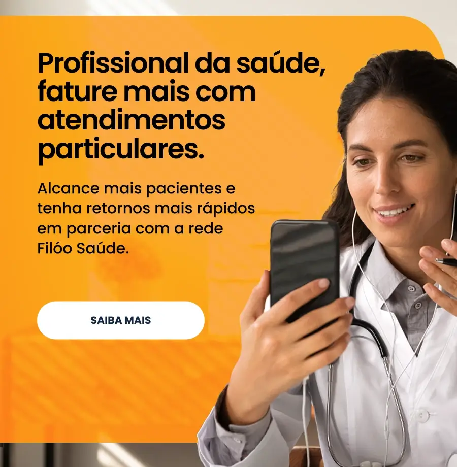 Banner com uma média e com o texto "Profissional da saúde, fature mais com atendimentos particulares"
